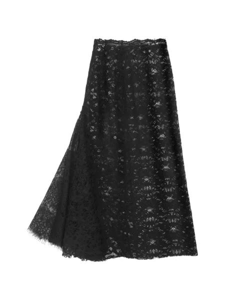 Fustă midi Vera Wang cu talie înaltă cu model floral din dantelă negru