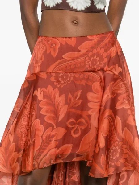 Fustă Etro cu model floral cu imagine portocaliu
