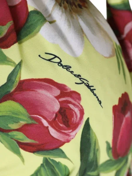 Топ Dolce & Gabbana на цветя с принт с халтер деколте жълто