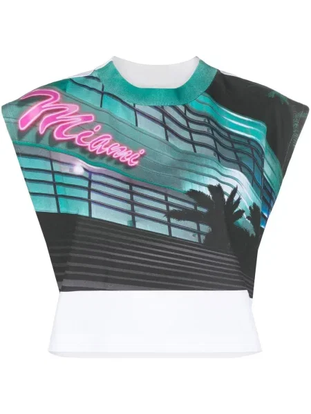 Top Palm Angels cu imagine verde