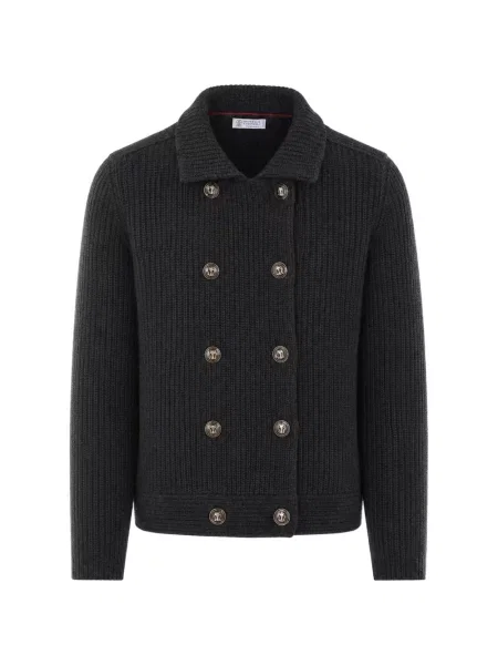 Cardigan Brunello Cucinelli din cașmir gri