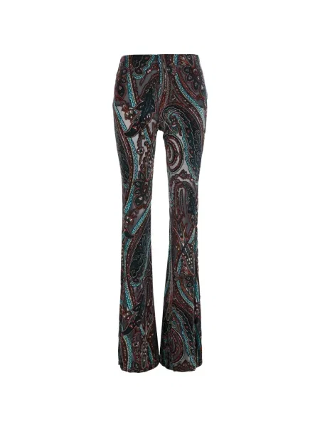 Pantaloni Etro cu imagine cu model paisley evazate negru