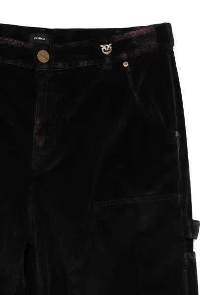 Pantaloni cargo Pinko de catifea cord negru