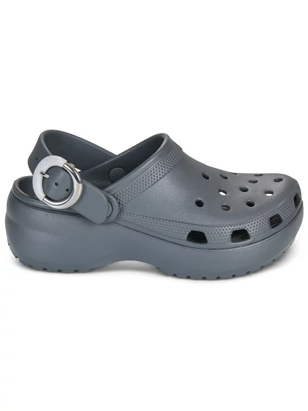 Platform talpú csatos klasszikus félcipő Crocs szürke