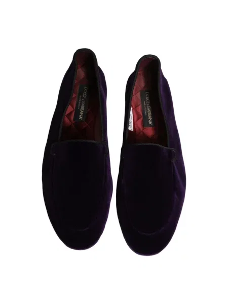 Półbuty Dolce And Gabbana skórzane eleganckie fioletowe