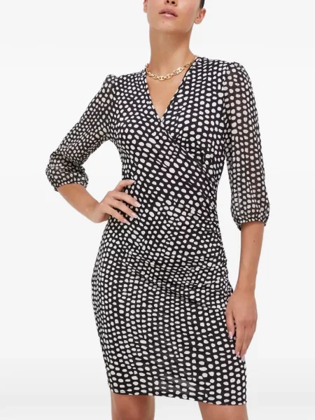 Rochie midi Morgan cu buline plic negru