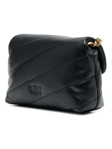 Pinko crossbody kabelka dámska kožená čierna