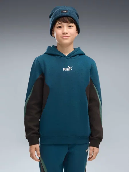 Дитяче Худі PUMA Ess Block Hoodie комбінований верх синій