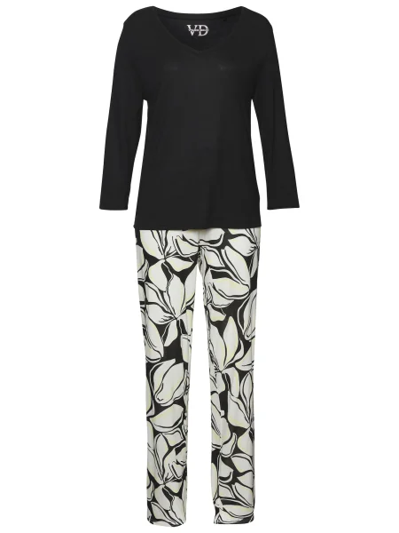 VIVANCE Pijama negru alb