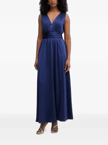 Rochie maxi Morgan cu volane albastru