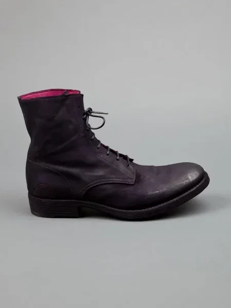 Botine L'eclaireur Made By cu șireturi zdrențuiți din dantelă violet