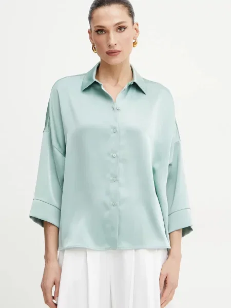 MAX&Co. cămașă femei cu guler clasic relaxed verde