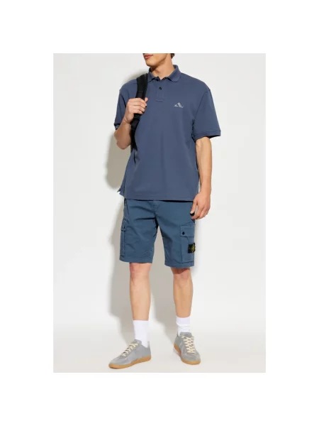 Koszulka polo Stone Island z kamieniami niebieska