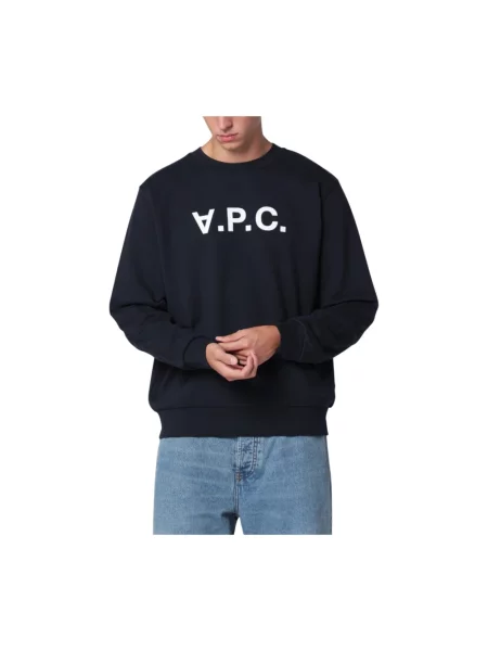 Bluza A.p.c. z dżerseju niebieska
