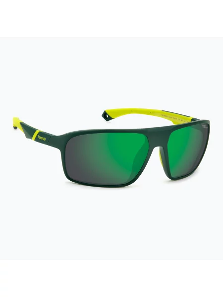 Sluneční brýle Polaroid PLD matte green/green mirror polarized high contrast zelený