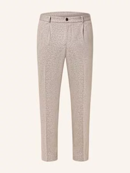 Joop! Oblekové Kalhoty Lester Loose Fit Z Žerzeje light beige béžové