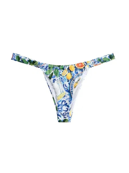 Next Bikini hlačke temno modra / limona / zelena bela