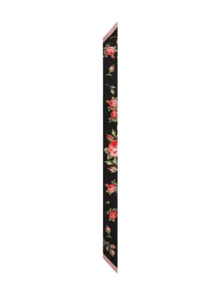 Fular Dolce & Gabbana cu model floral negru
