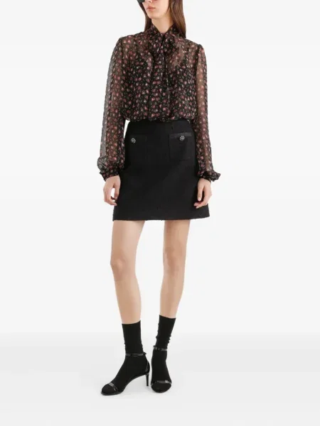 Bluză Dolce & Gabbana cu model floral negru