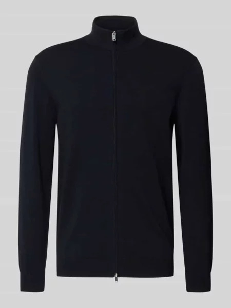 Kardigan ze stójką i zamkiem błyskawicznym dwustronnym Profuomo granatowy