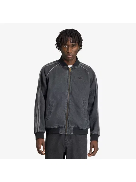 Джинсова куртка Adidas Originals для бігу чорна