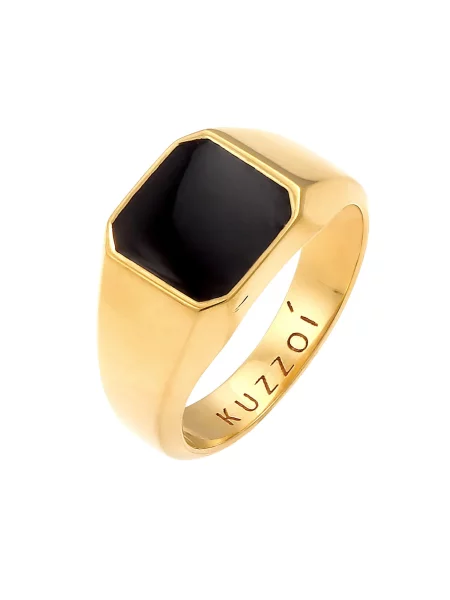 KUZZOI Prstan zlata črna