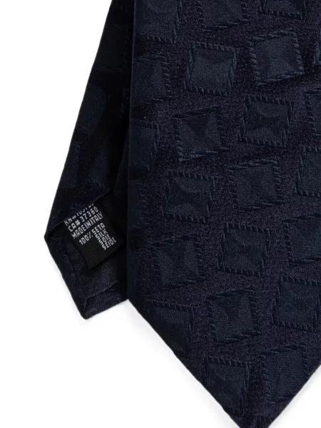 Cravată Giorgio Armani cu imprimeu geometric albastru