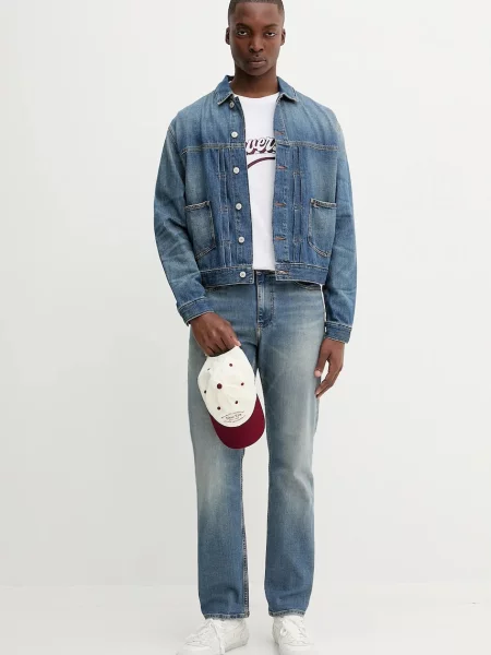 Rifľová bunda Tommy Jeans modrá