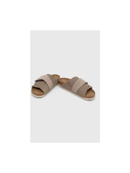 Klapki Birkenstock zamszowe szare