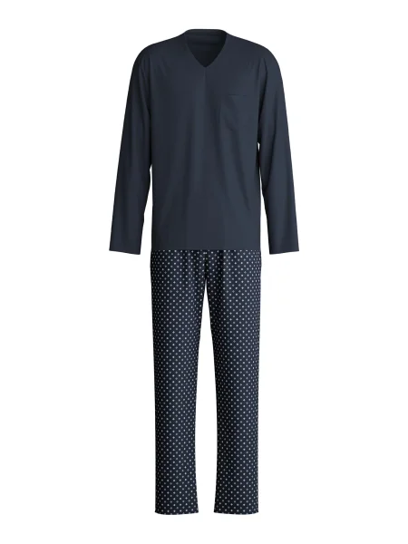 CALIDA Pijama lungă / safir albastru