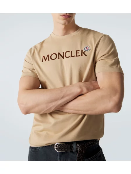 Cămașă Moncler din jerseu bej