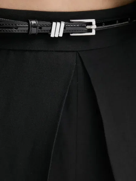 Pantaloni Isabelle Blanche cu cataramă plisate negru