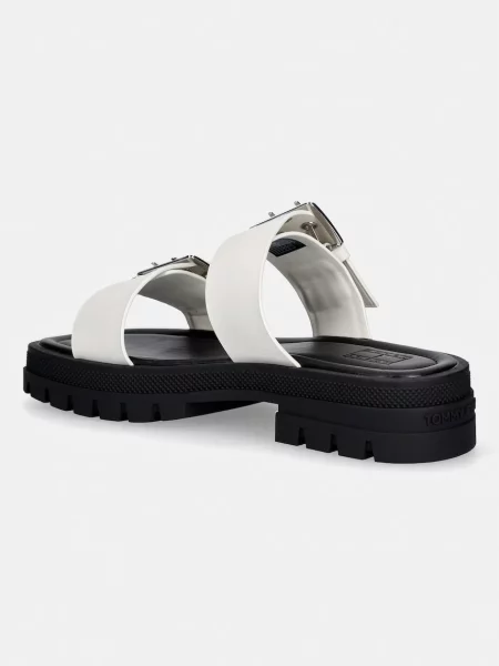 Tommy Jeans klapki TJW BUCKLE STRAPS SANDAL białe