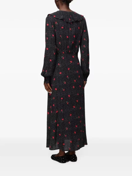 Rochie maxi Mar De Margaritas cu model floral cu imagine negru