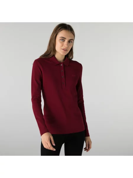 Поло Lacoste бордовое