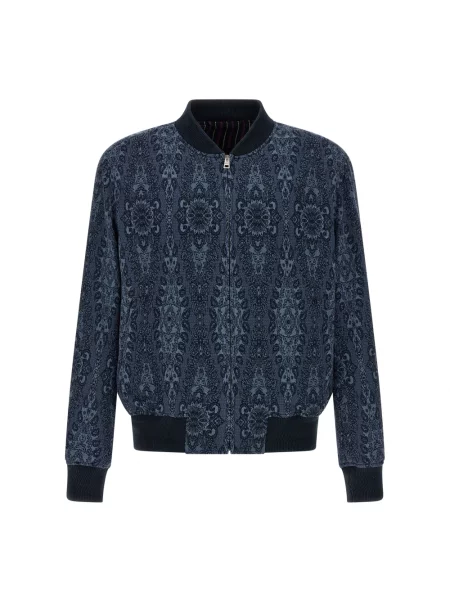 Kurtka bomber Etro żakardowy niebieski