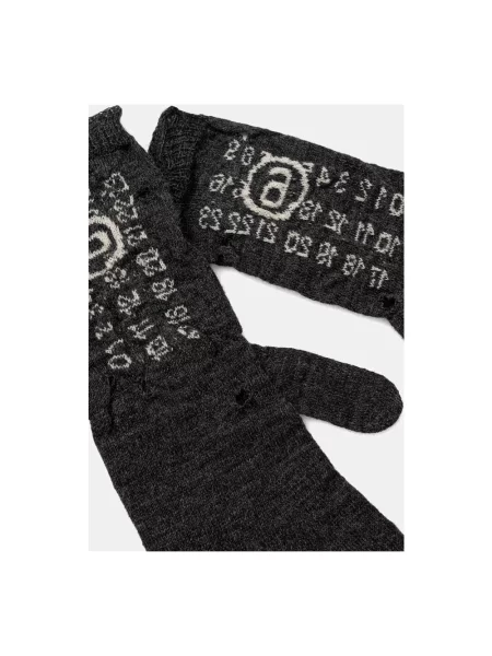 Rękawiczki Mm6 Maison Margiela wełniane czarne