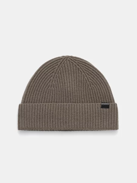 BOSS czapka wełniana brązowy khaki