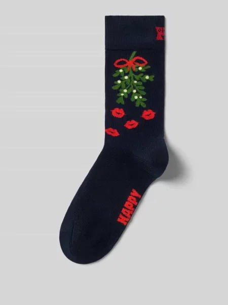 Skarpety z elastycznej mieszanki bawełny model Mistletoe' Happy Socks granatowe