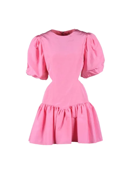 Lniana sukienka Msgm różowa