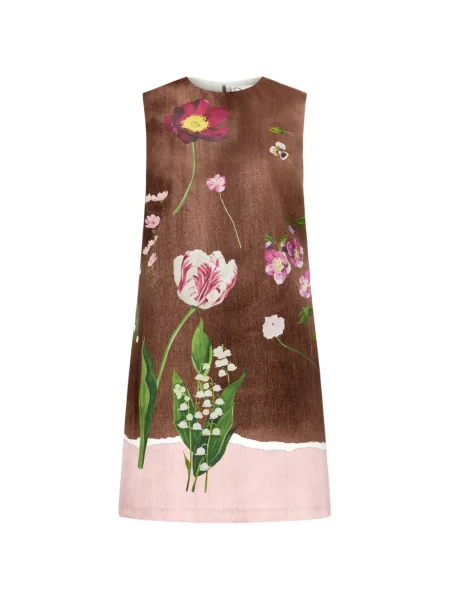 Rochie mini Oscar De La Renta cu imagine maro