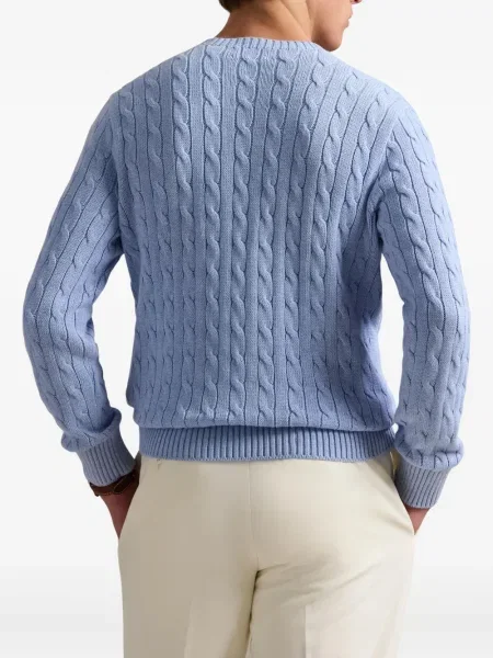 Prugasta majica Polo Ralph Lauren s printom s okruglim izrezom zelena