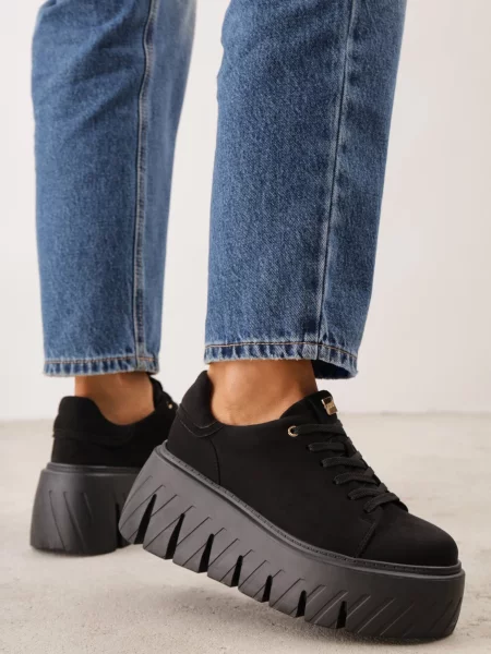 Sneakerși Vices cu platformă negru
