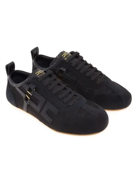 Sneakersy Elisabetta Franchi zamszowe czarne
