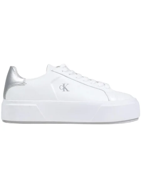Calvin Klein Sneakers Flatform Lace Up Lth Met alb