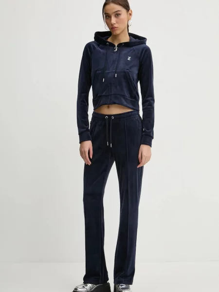 Кофта Juicy Couture з капюшоном з аплікацією синій