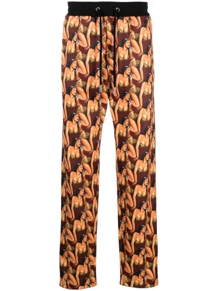 Pantaloni Roberto Cavalli alergare roșu