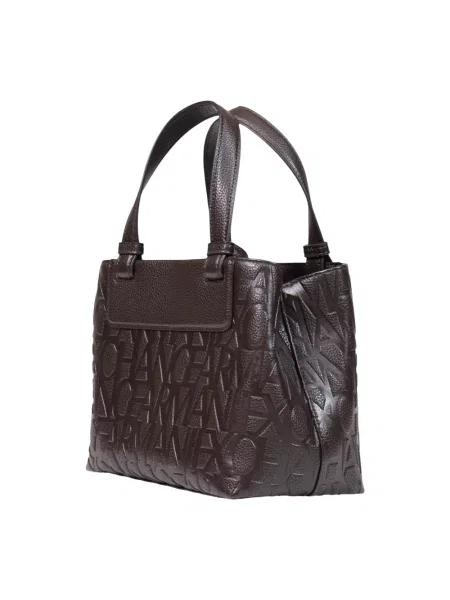 Armani Exchange torebka tote z imitacji skóry brązowa