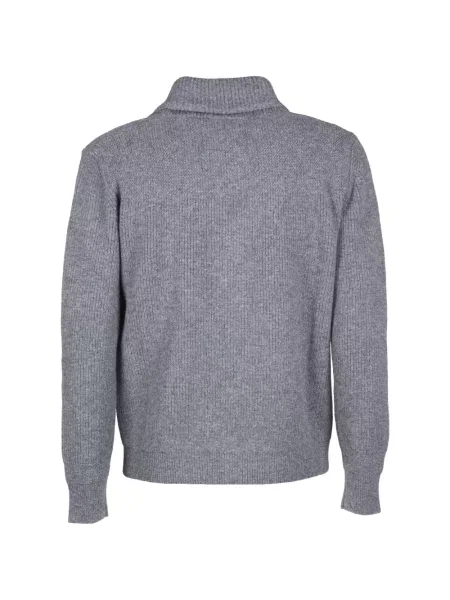 Gulerat cardigan Roberto Collina gri