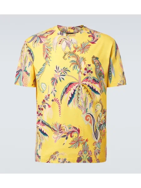 Tricou Etro din jerseu galben